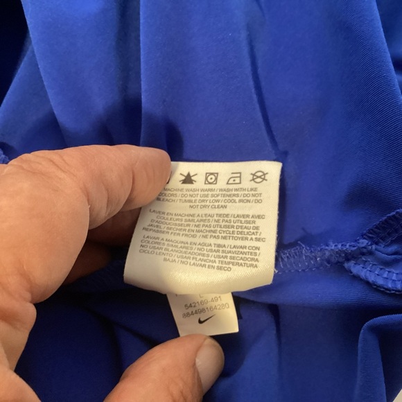 Men’s Nike Golf Tour Performance Blue Long Sleeve Polo Shirt size large Dri-Fit - Picture 8 of 9